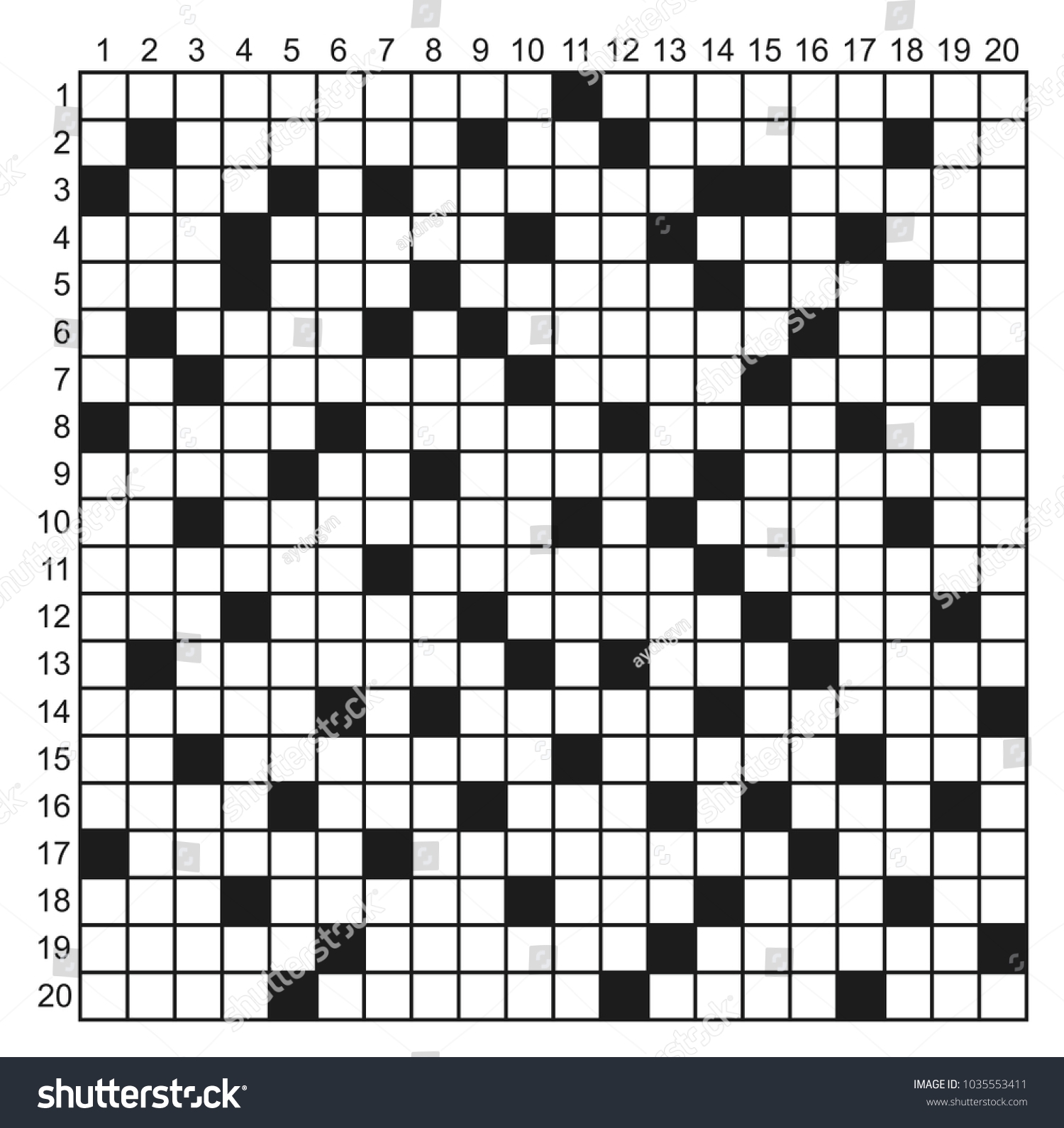 Blank Delicate Crossword Template Grid Vector Graphic Blank Delicate Crossword Template Grid Vector Graphic