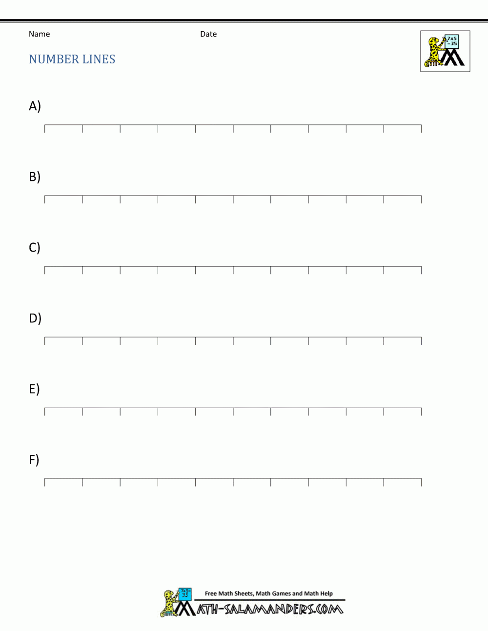 free number lines to print free number lines to print