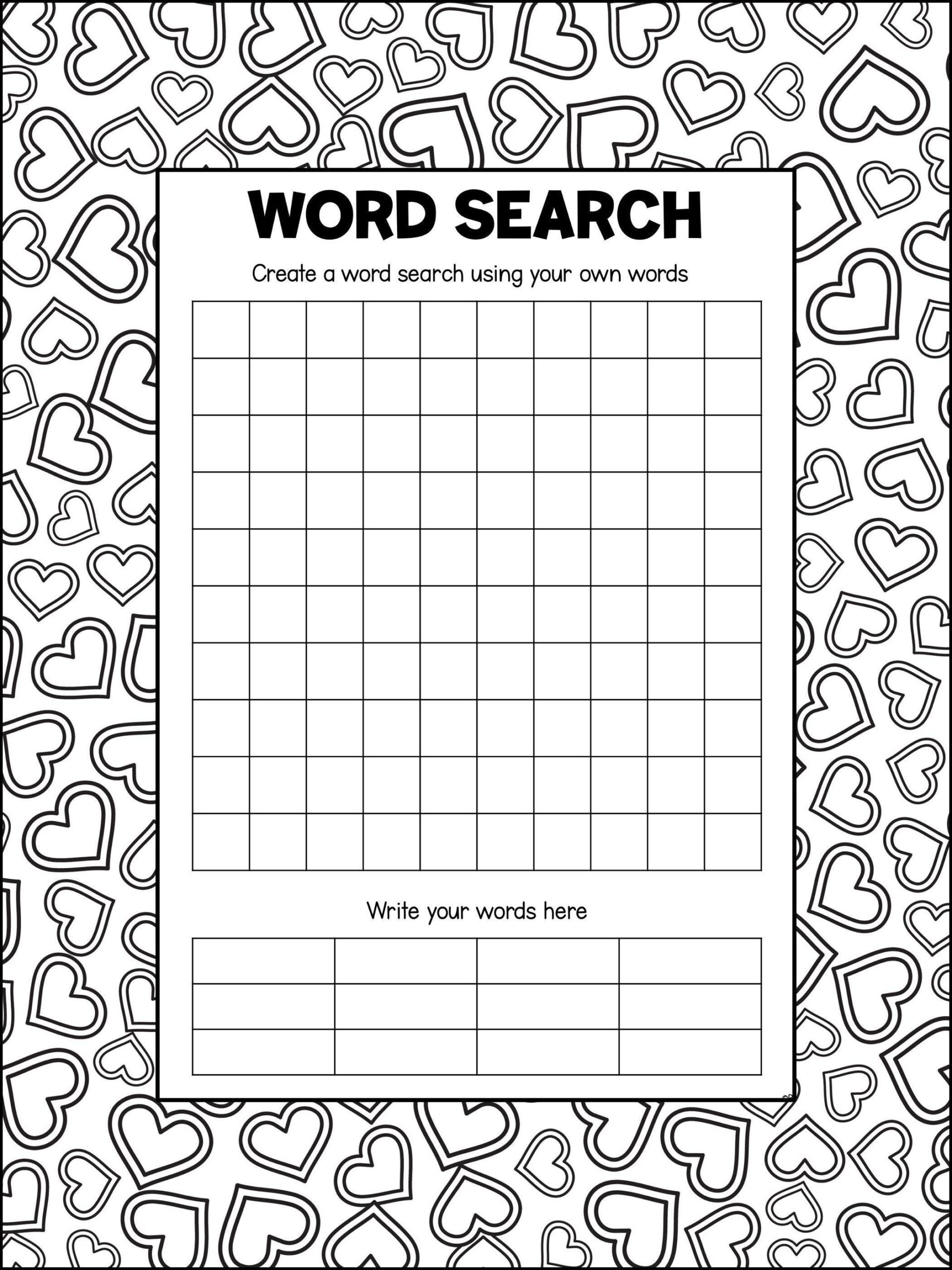 create your own word search printable create your own word search printable