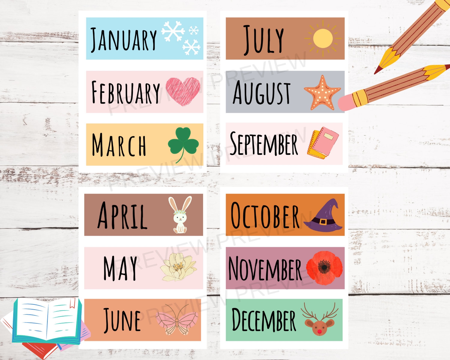 Boho Months Of The Year Classroom Printable Etsy Boho Months Of The Year Classroom Printable Etsy