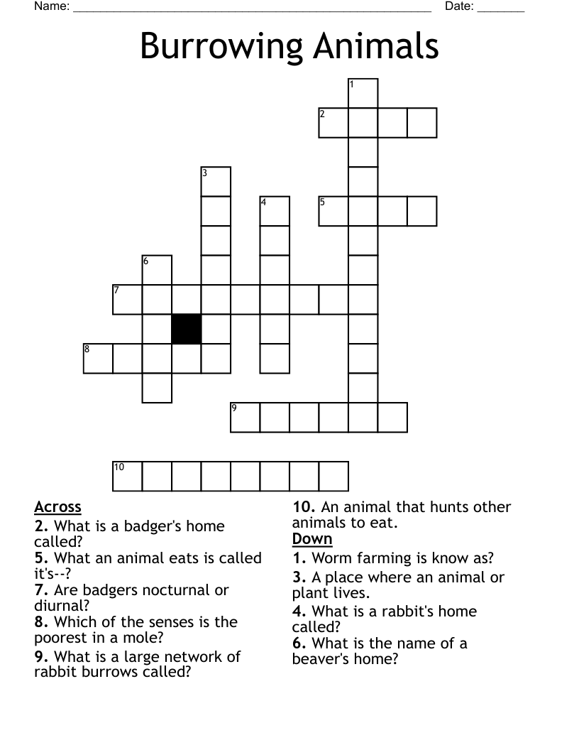 Burrowing Rodents Crossword Clue