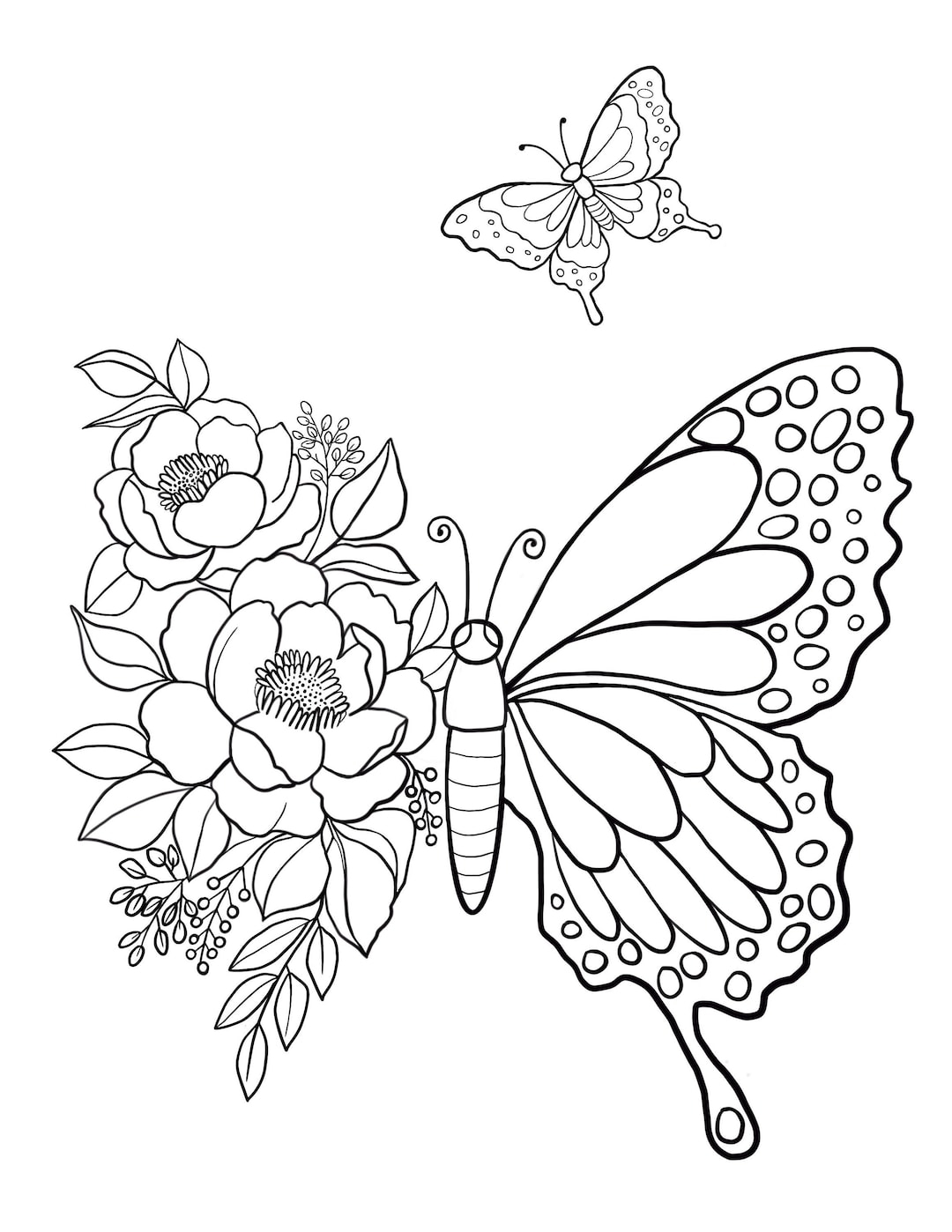 Butterfly Printable Coloring Sheet Coloring Pages Kids Coloring Pages Kids Summer Activity Butterfly Pictures Etsy