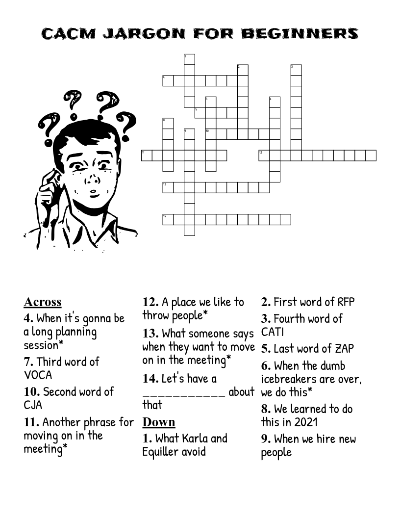 CACM JARGON FOR BEGINNERS Crossword WordMint CACM JARGON FOR BEGINNERS Crossword WordMint