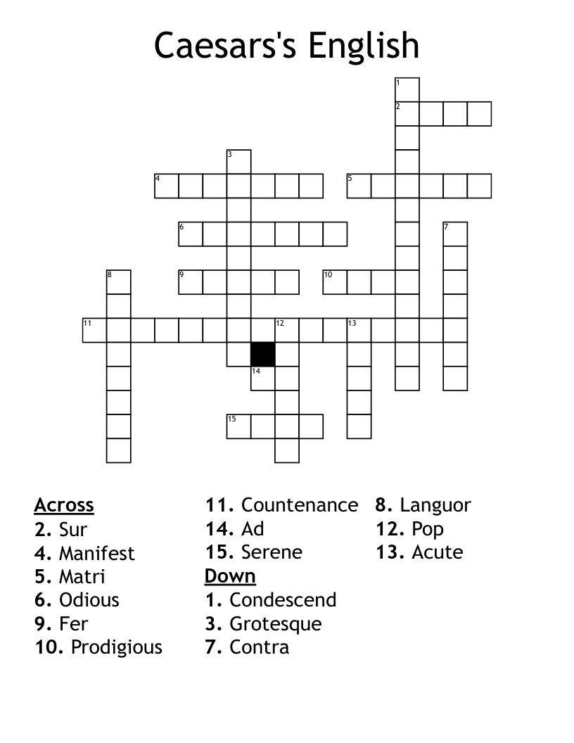 Caesar s English Cumulative Match up 1 2 Worksheet WordMint Caesar s English Cumulative Match up 1 2 Worksheet WordMint