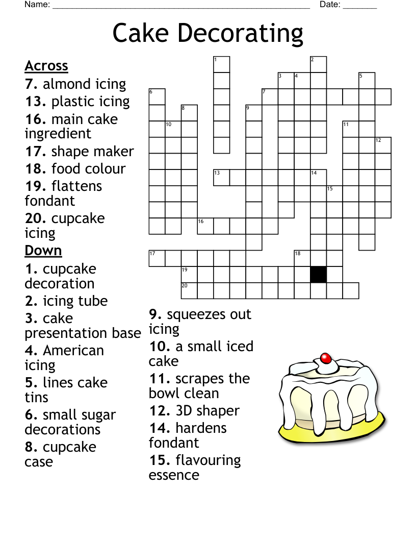 Cake Decorating Word Search WordMint