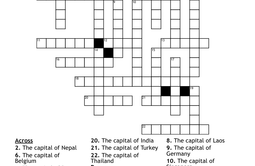 Singapore Capital Crossword Clue