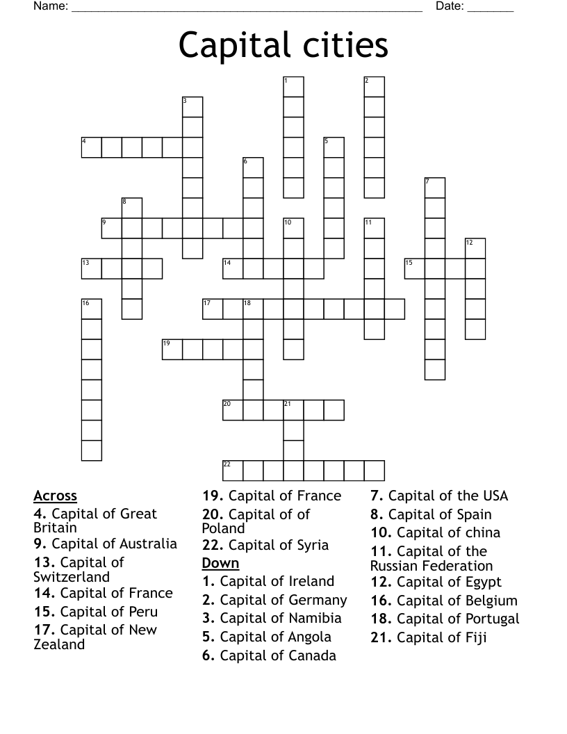 Capital Of Qatar Crossword Clue Printable Capital Of Qatar Crossword Clue Printable