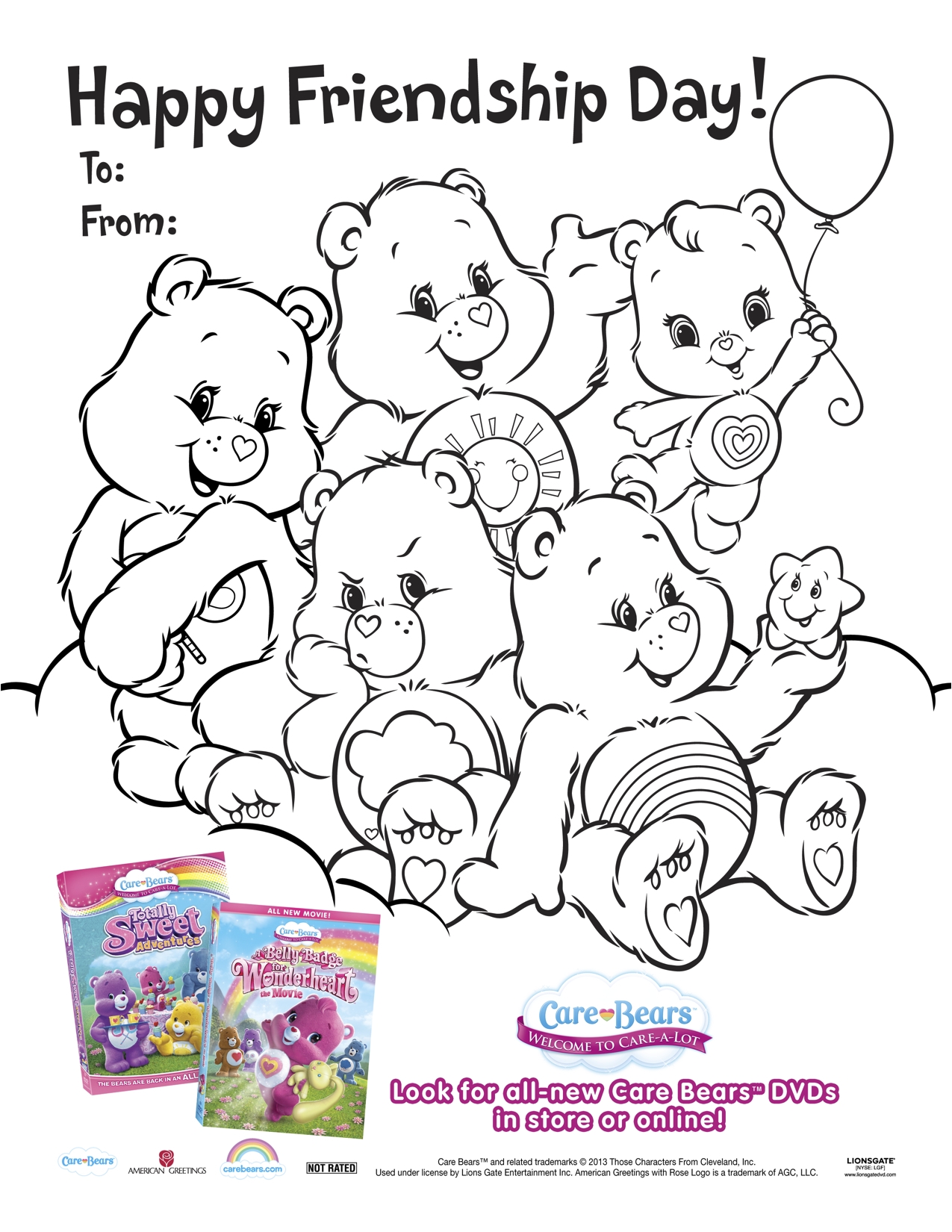 care bear pictures to color
