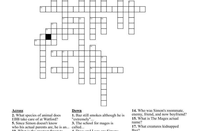 Carry On Crossword