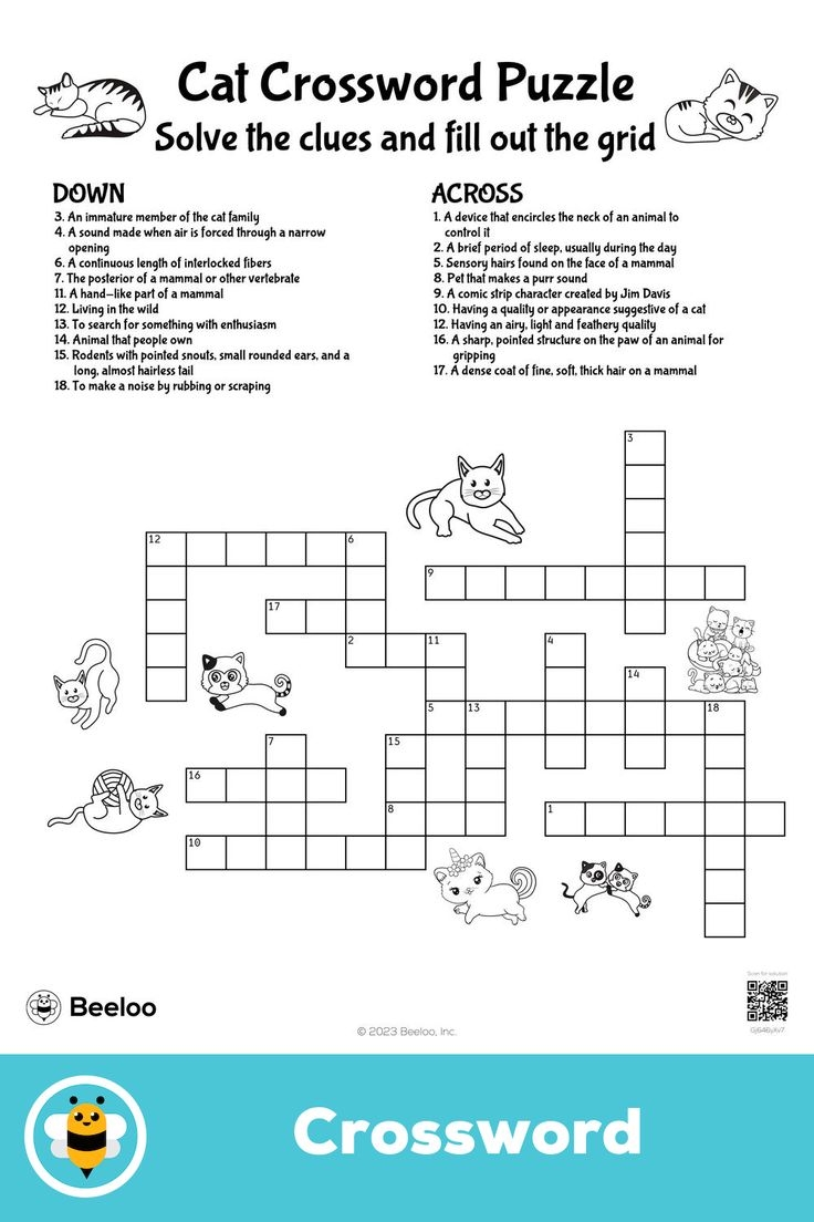 Cat Crossword Puzzle Cat Crossword Puzzle