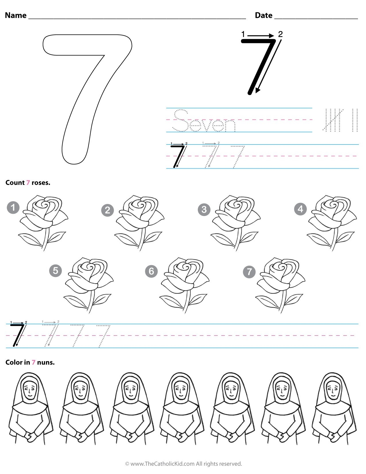 preschool number 7 worksheets preschool number 7 worksheets