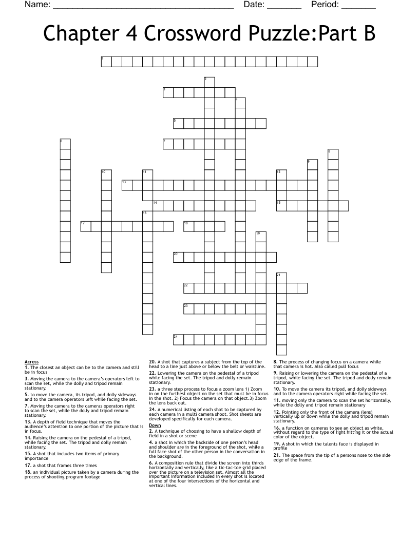 Chapter 4 Crossword Puzzle Part B WordMint Chapter 4 Crossword Puzzle Part B WordMint