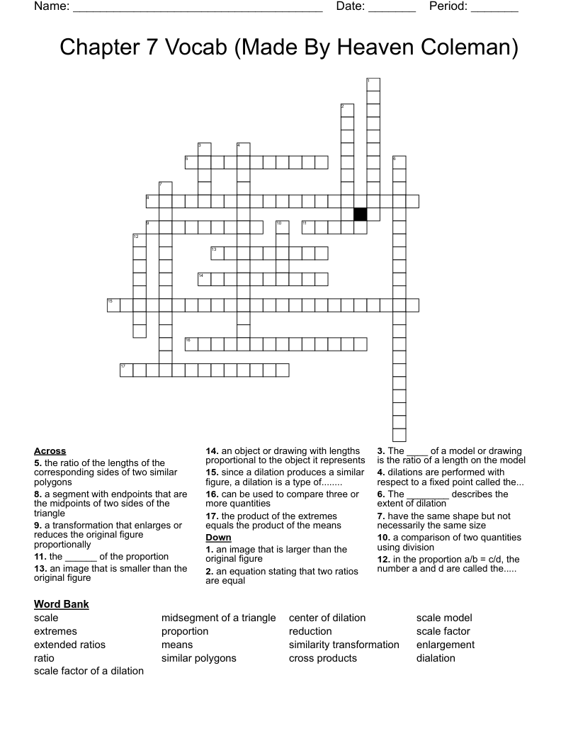 Chapter 7 Vocab Made By Heaven Coleman Crossword WordMint Chapter 7 Vocab Made By Heaven Coleman Crossword WordMint