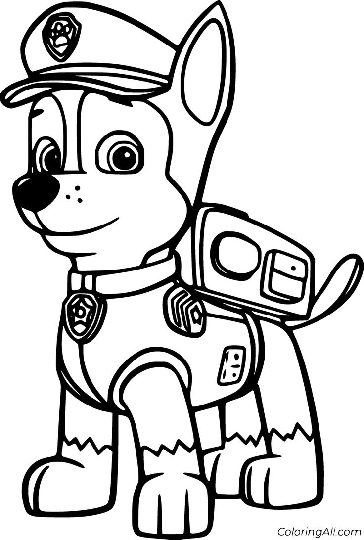 Chase Paw Patrol Coloring Pages Chase Paw Patrol Coloring Pages