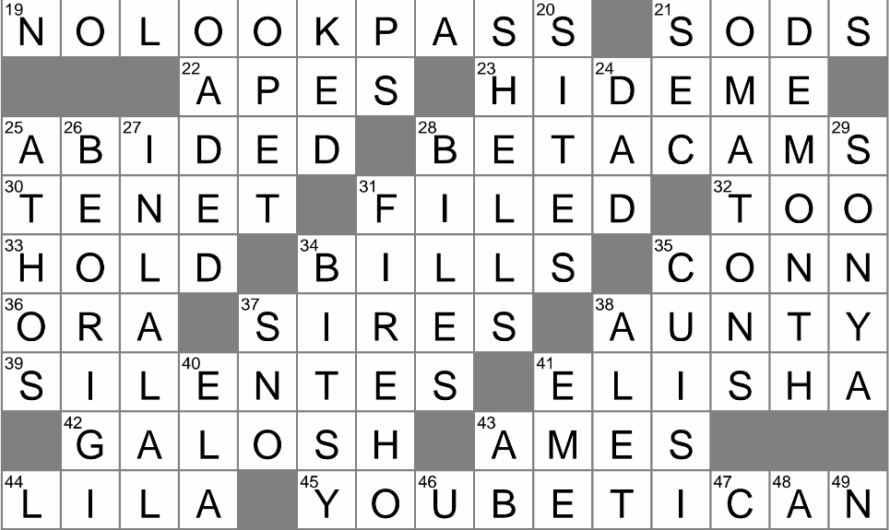 Checked Out Crossword