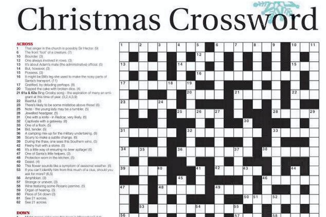 Christmas Crossword Clues Free Christmas Crossword Clues Free