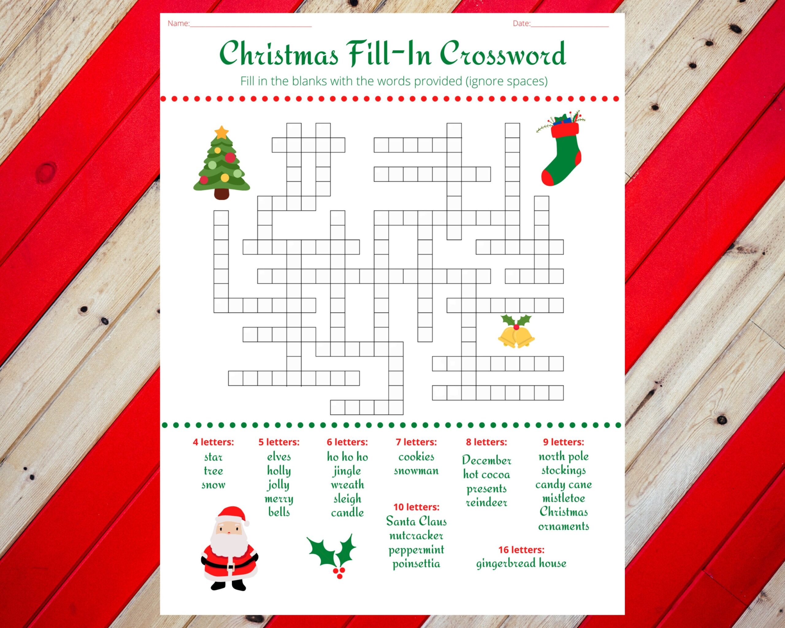 Christmas Holiday Fill In Crossword Puzzle Worksheet DIGITAL PRINTABLE Etsy Christmas Holiday Fill In Crossword Puzzle Worksheet DIGITAL PRINTABLE Etsy