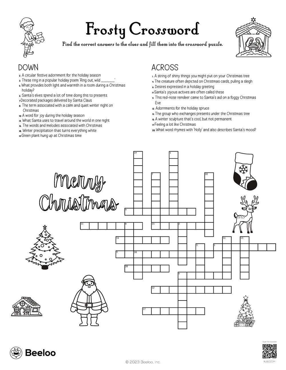 Christmas themed Crossword Puzzles Beeloo Printable Crafts And Activities For Kids Christmas themed Crossword Puzzles Beeloo Printable Crafts And Activities For Kids