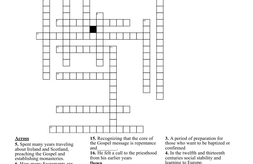 Church Recess Crossword Clue