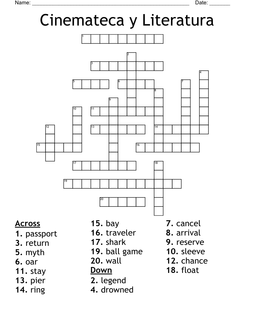 Cinemateca Y Literatura Crossword WordMint