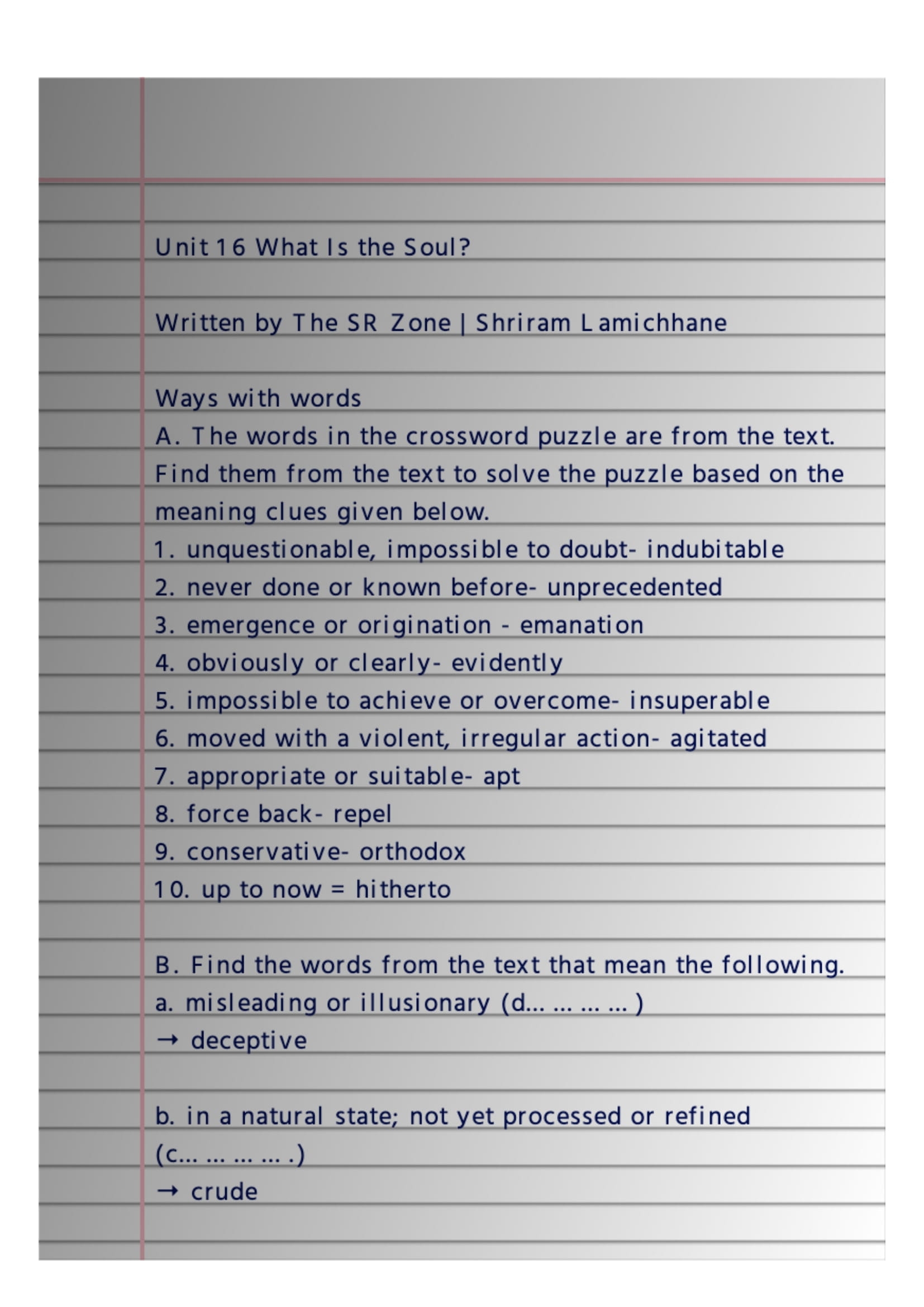 Class 11 English Unit 16 Critical Thinking Exercise Grammar Notes The SR Zone Class 12 11 And 10 English And Nepali Guides Class 11 English Unit 16 Critical Thinking Exercise Grammar Notes The SR Zone Class 12 11 And 10 English And Nepali Guides