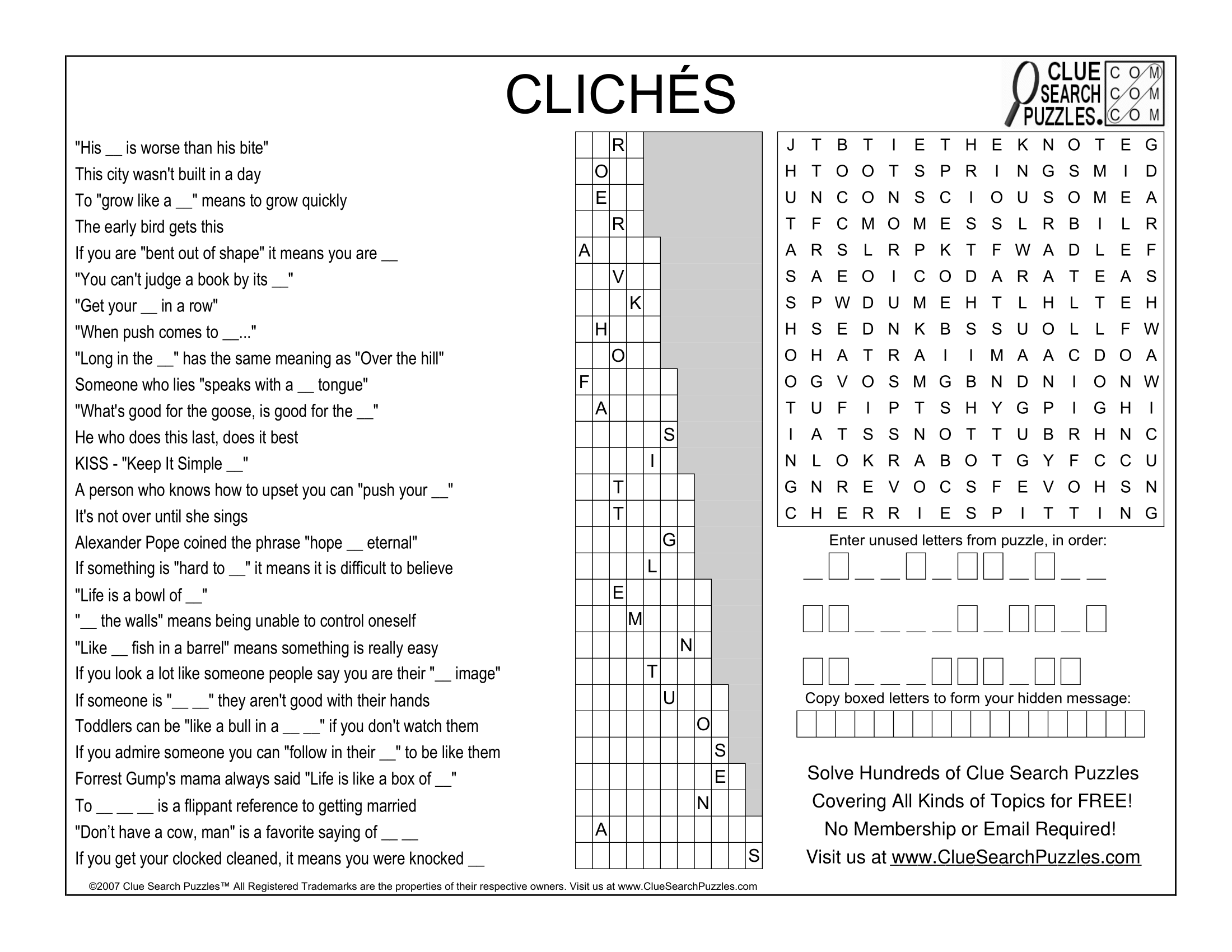 CLICHES TRIVIA QUIZ