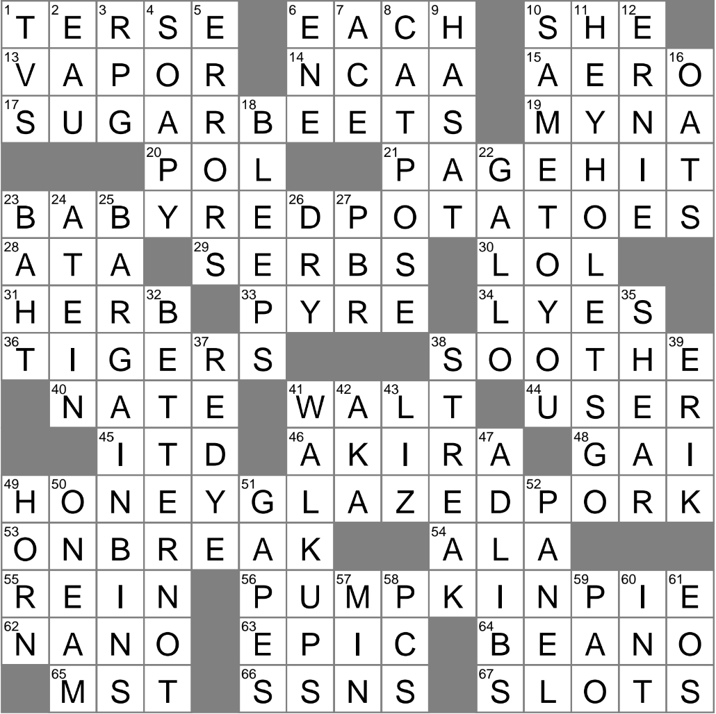 Clipped Crossword Clue Archives LAXCrossword