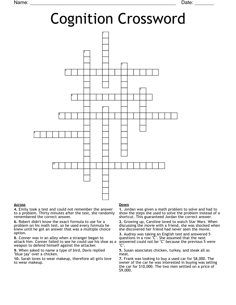 Cognition Crossword WordMint Cognition Crossword WordMint