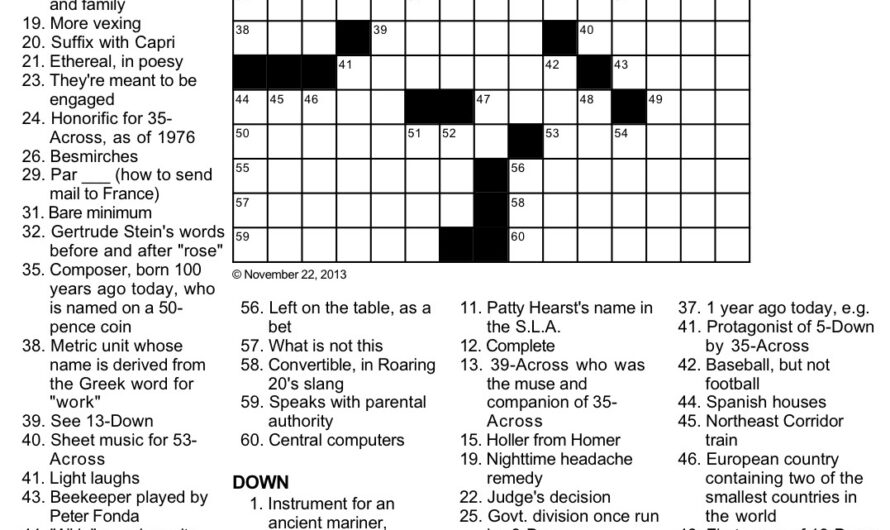 Muse Of Music Crossword