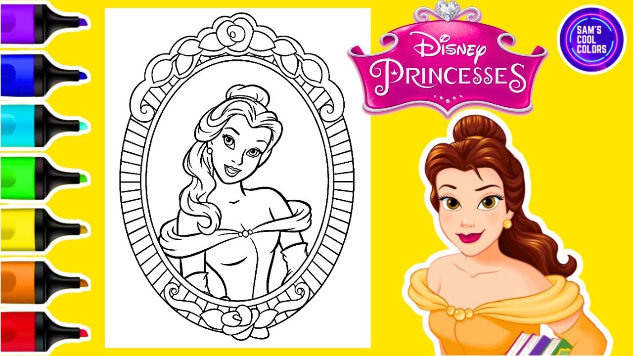 Coloring Belle Disney Princess Beauty And The Beast Coloring Page Markers YouTube Coloring Belle Disney Princess Beauty And The Beast Coloring Page Markers YouTube