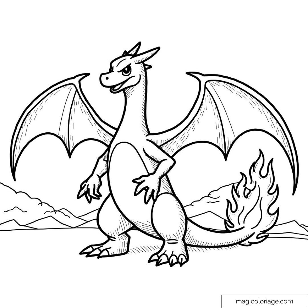 Coloring Of Charizard The Legendary Pok mon Dragon Coloring Of Charizard The Legendary Pok mon Dragon