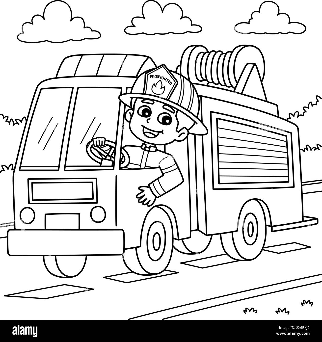 Coloring Page Of A Fire Truck Black And White Stock Photos Images Alamy Coloring Page Of A Fire Truck Black And White Stock Photos Images Alamy