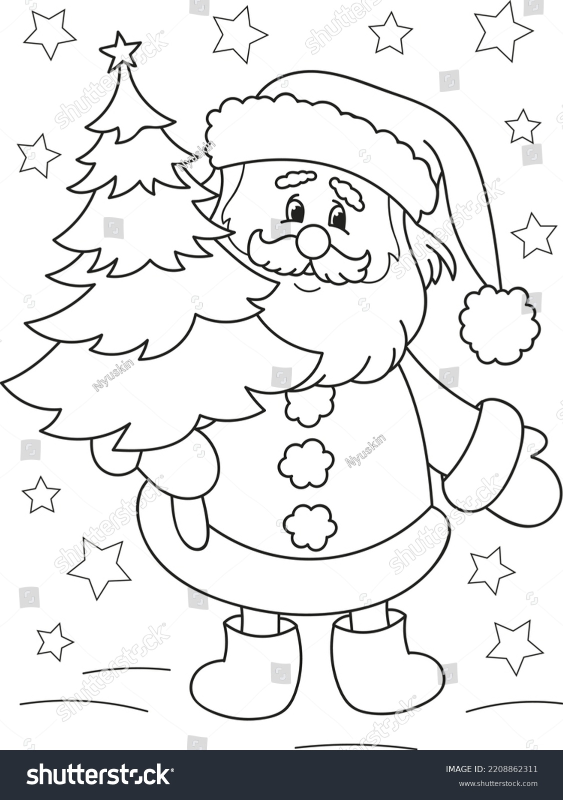 Coloring Page Outline Cartoon Smiling Cute Stock Vector Royalty Free 2208862311 Shutterstock