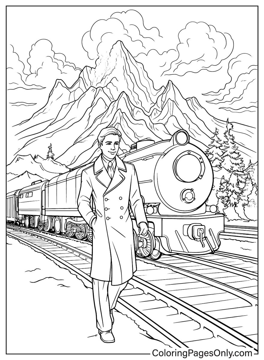 polar express coloring page polar express coloring page