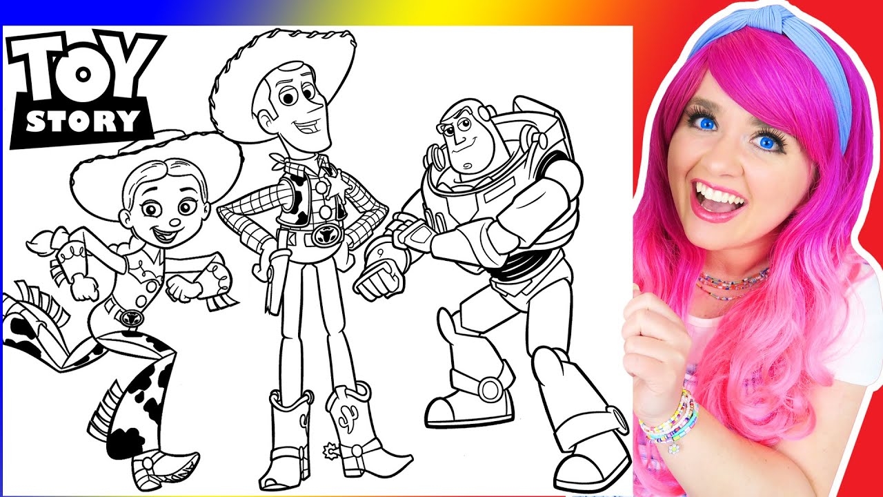 Coloring Toy Story Woody Buzz Jessie Disney Pixar Coloring Pages Prismacolor Markers YouTube