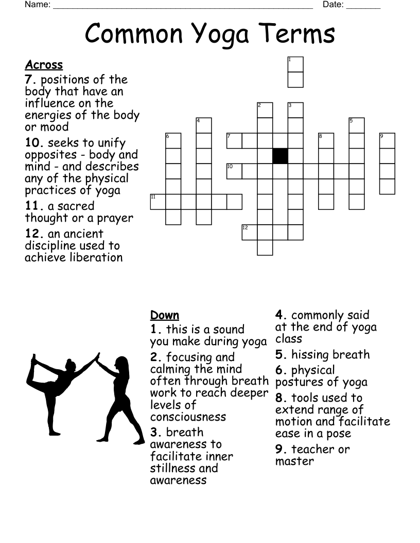 Common Yoga Terms Crossword WordMint Common Yoga Terms Crossword WordMint