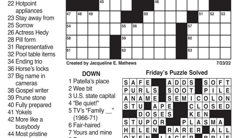 Daily Commuter Crossword Puzzle