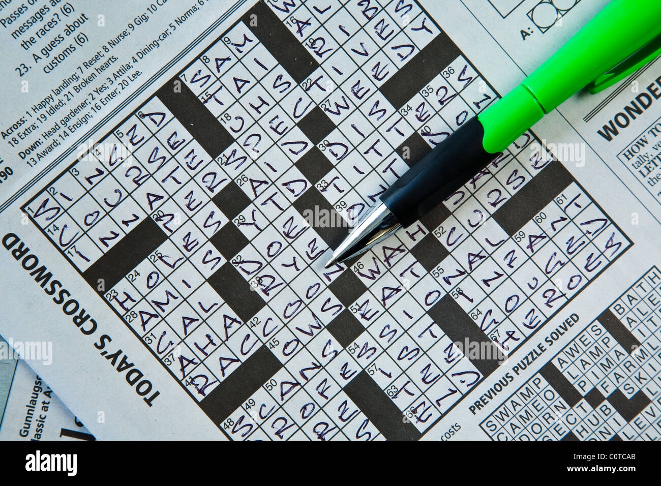 Completed Crossword Puzzle Hi res Stock Photography And Images Alamy
