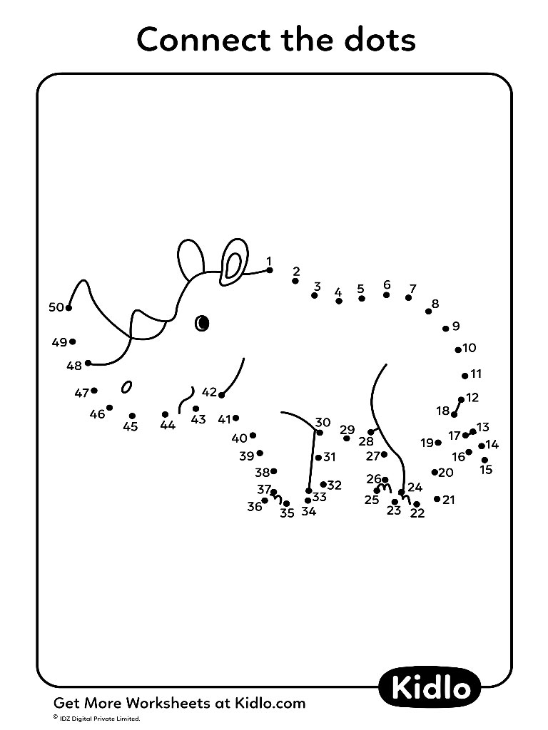Connect The Dots 1 50 Activity Worksheet 08 Kidlo Connect The Dots 1 50 Activity Worksheet 08 Kidlo