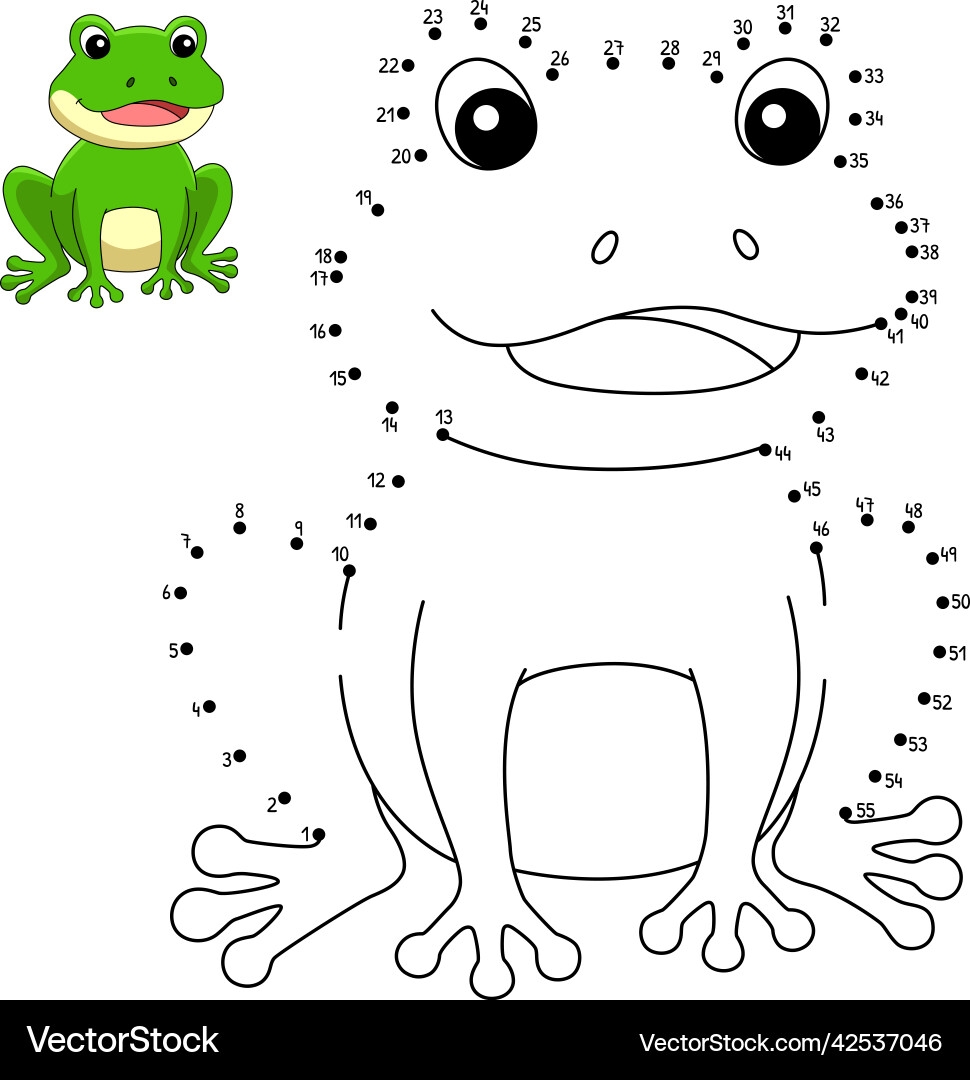 Connect The Dots Frog Coloring Page Royalty Free Vector Connect The Dots Frog Coloring Page Royalty Free Vector
