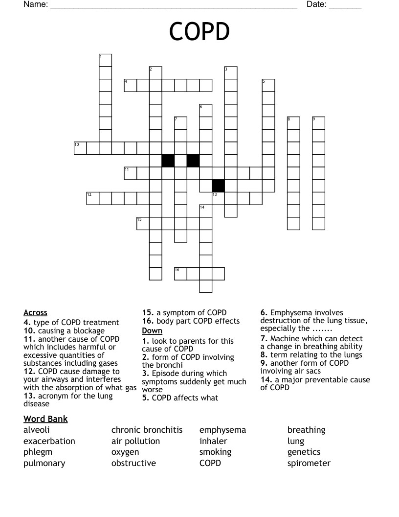 COPD Crossword WordMint COPD Crossword WordMint