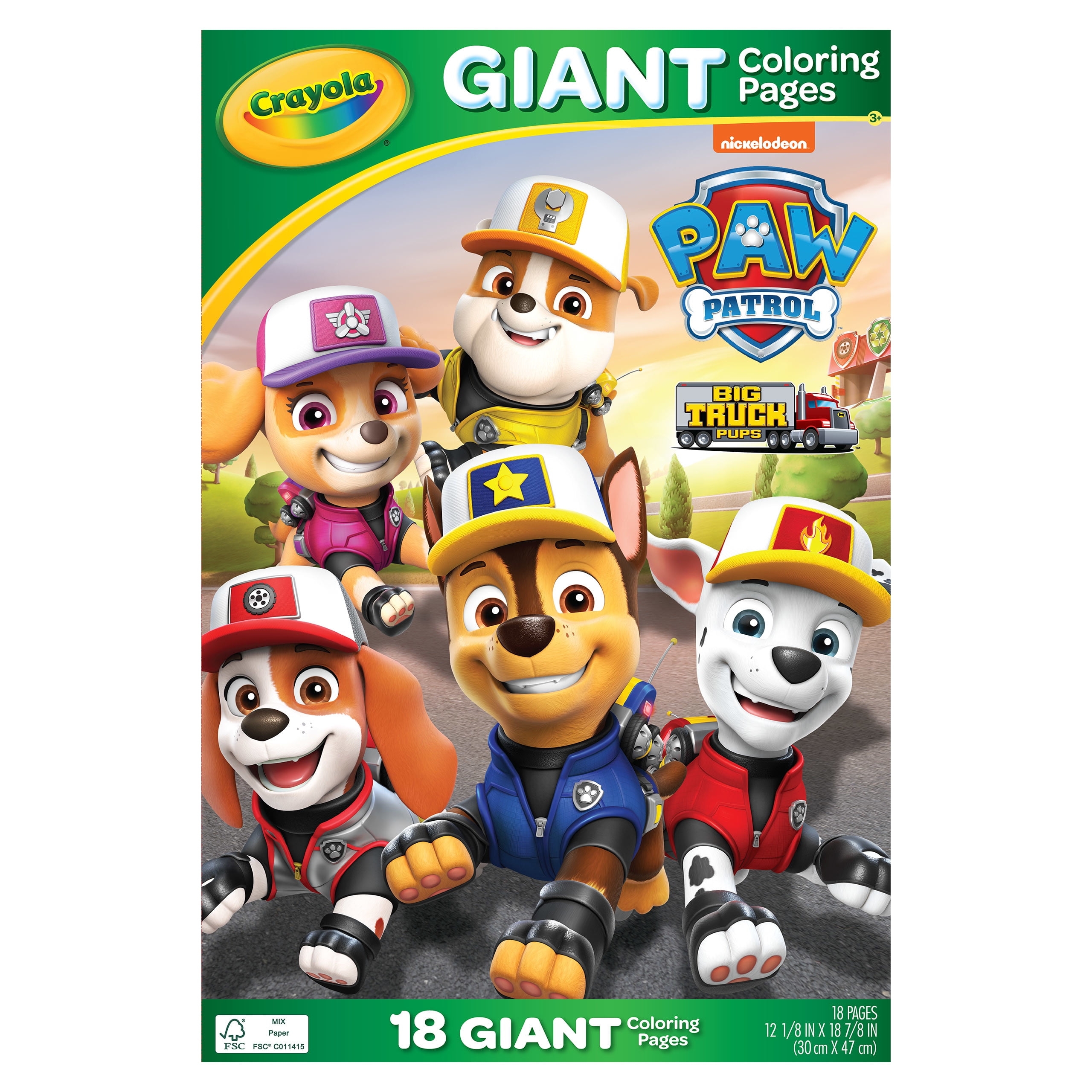 Crayola Paw Patrol Giant Coloring Book Pages 18 Coloring Pages Gifts For Kids Ages 3 Walmart