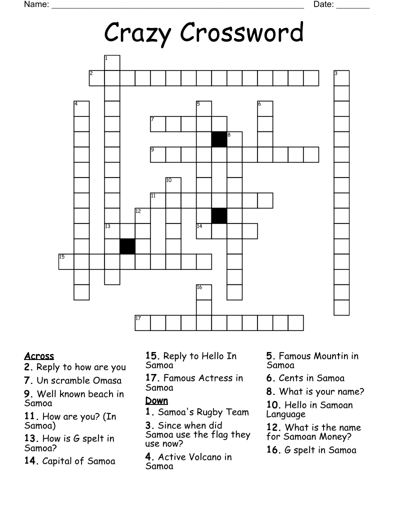 Crazy Crossword WordMint Crazy Crossword WordMint