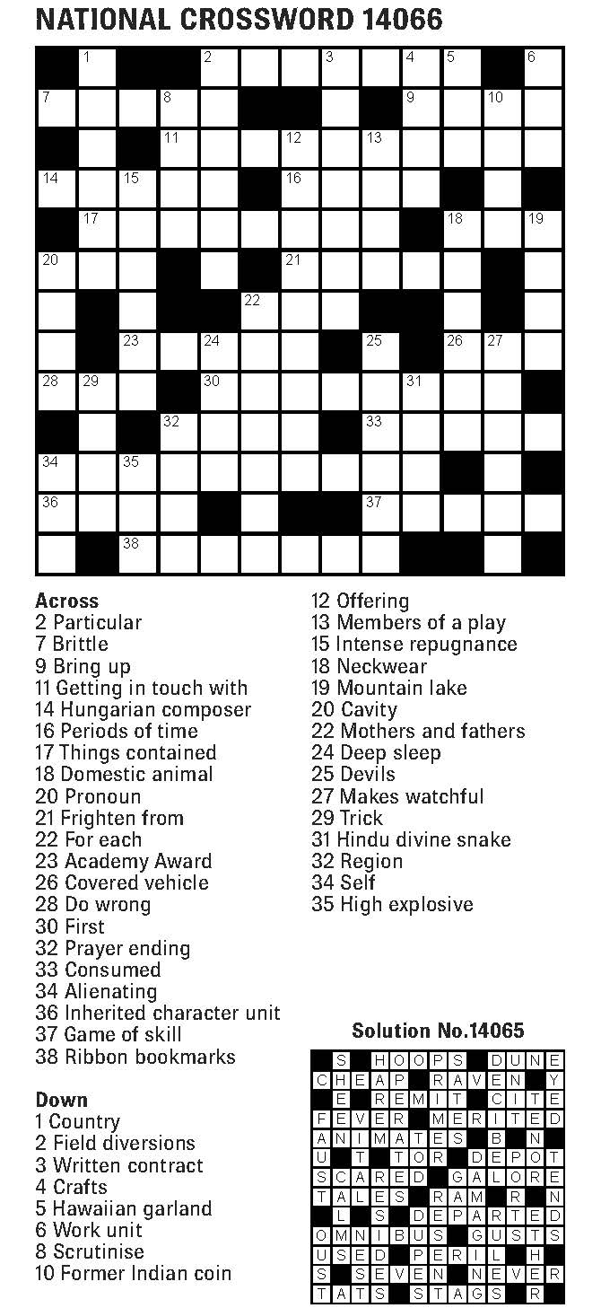Crossword 04th May 2019 The Fiji Times Crossword 04th May 2019 The Fiji Times