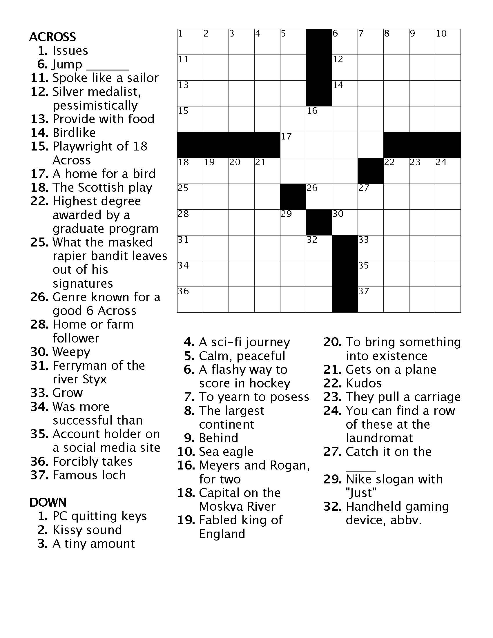 Crossword 1 Ann Arbor District Library Crossword 1 Ann Arbor District Library