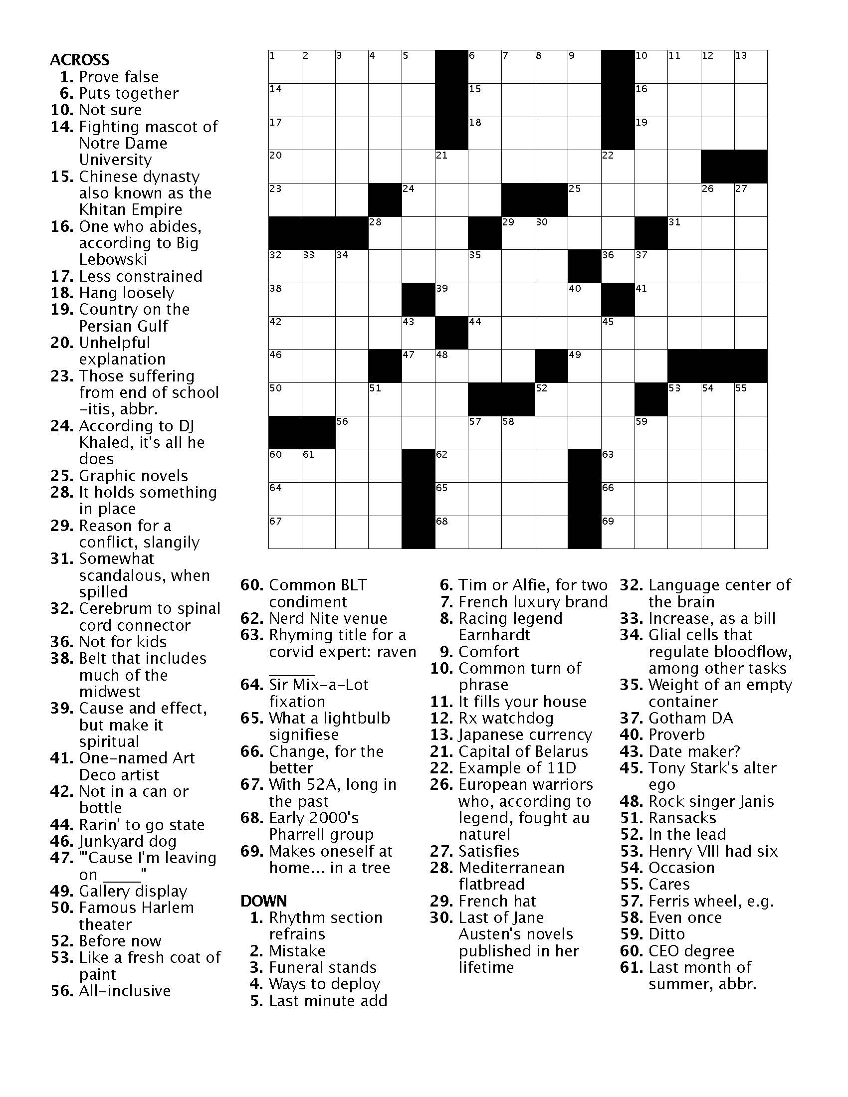 Crossword 11 Ann Arbor District Library Crossword 11 Ann Arbor District Library