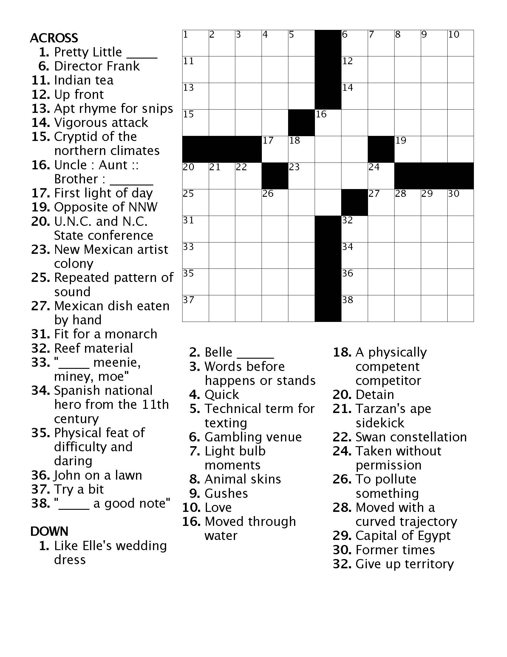 Crossword 4 Ann Arbor District Library Crossword 4 Ann Arbor District Library