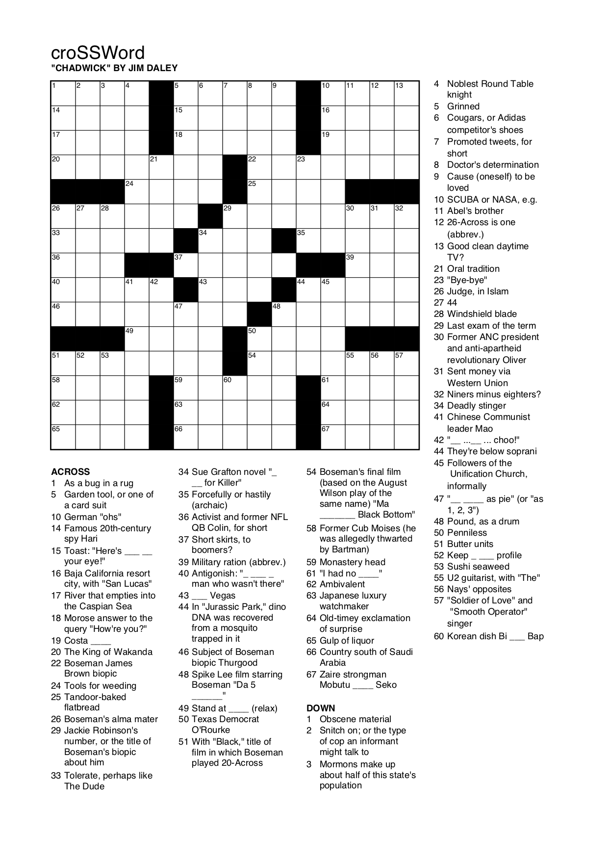 CroSSWord 9 02 2020 South Side Weekly CroSSWord 9 02 2020 South Side Weekly