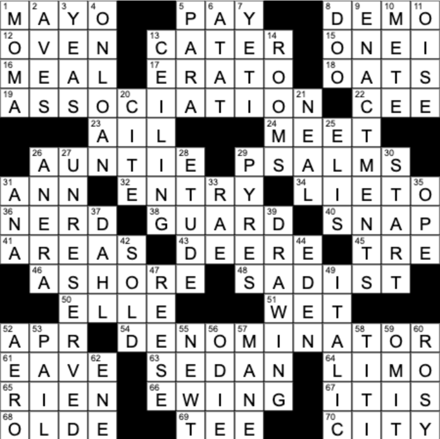 Crossword Answers 10 3 The Oswegonian Crossword Answers 10 3 The Oswegonian