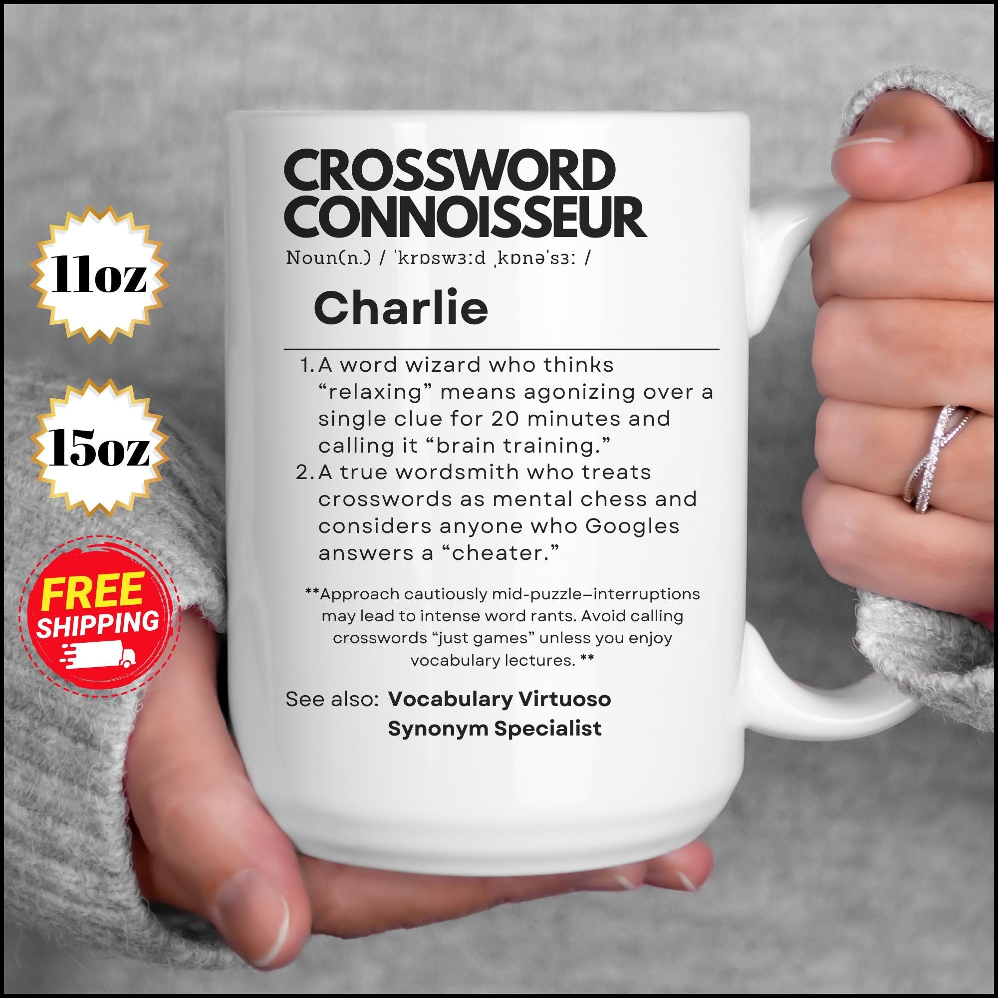 Crossword Connoisseur Mug Personalized Puzzle Lover Gift Etsy Crossword Connoisseur Mug Personalized Puzzle Lover Gift Etsy